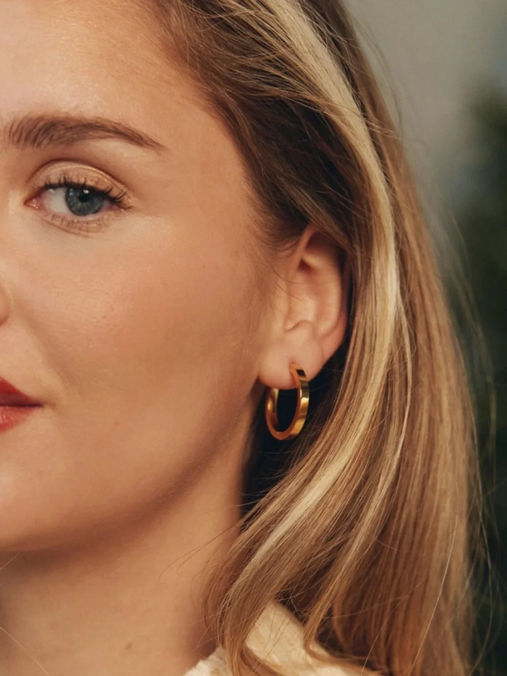 Small City Hoops - Nonallergenic Gold Hoop Earrings for Women - Picture 2 of 5